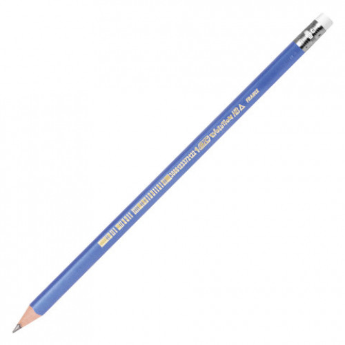 Карандаш чернографитный BIC, 1 шт., Evolution Triangle, HB, трехгранный, с резинкой, корпус синий, заточенный, 964849