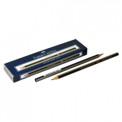 Карандаш чернографитный FABER-CASTELL, 1 шт., 1221, H, без резинки, корпус черный, 112511