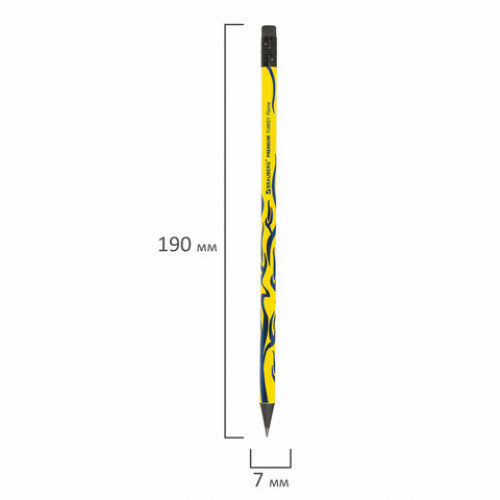 Карандаш чернографитный BRAUBERG PREMIUM TURKEY, 1 шт., Flame, НВ, ассорти, дисплей,181565