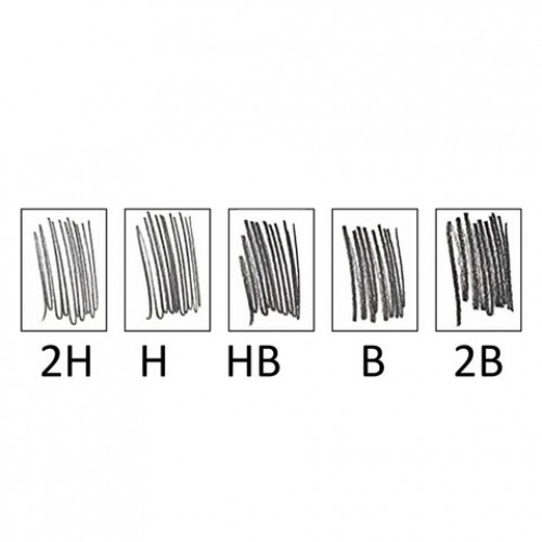 Карандаши чернографитные разной твердости НАБОР 6 штук, 2H-2B, BRAUBERG Line, 180650