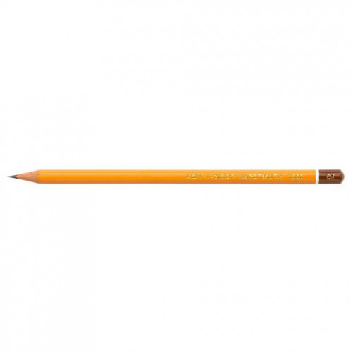 Карандаш чернографитный KOH-I-NOOR 1500, 1 шт., 6H, корпус желтый, заточенный, 150006H01170