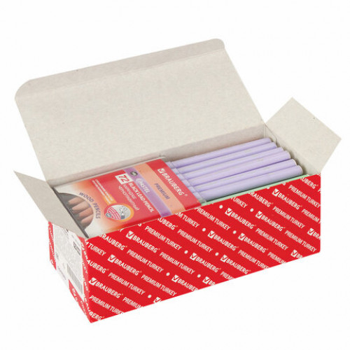 Карандаш чернографитный BRAUBERG PREMIUM TURKEY, 1 шт., Pastel, НВ, ассорти, дисплей