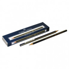 Карандаш чернографитный FABER-CASTELL, 1 шт., 1221, 2B, без резинки, корпус черный, 112502