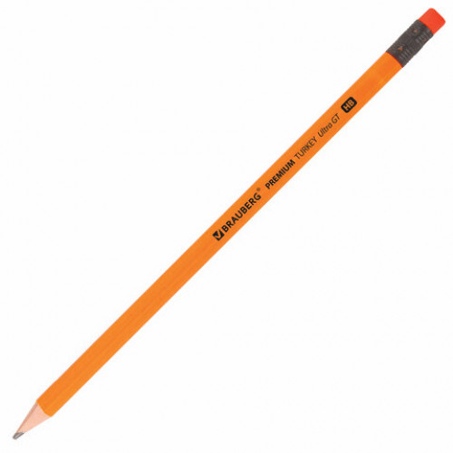 Карандаш чернографитный BRAUBERG PREMIUM TURKEY, 1 шт., Ultra GT, НВ, ассорти, дисплей, 181557