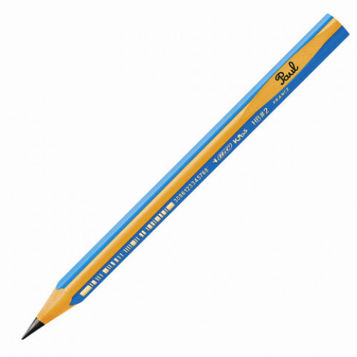 Карандаш чернографитный утолщенный BIC, 1 шт., Kids Evolution, HB, трехгранный, корпус синий с желтым, заточенный, 919262