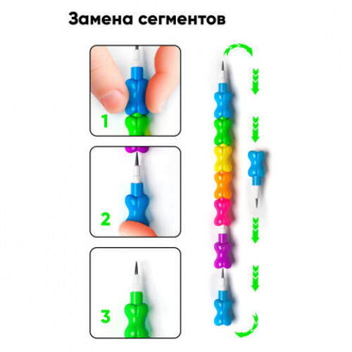 Карандаш сегментный Erich Krause Bones, 1,7 мм, НВ, 48053