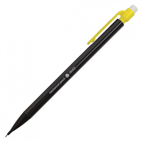 Карандаш механический 0,5 мм, STAFF College, ластик, корпус черный, детали ассорти, 181421