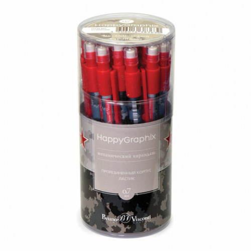 Карандаш механический 0,7 мм, BRUNO VISCONTI HappyGraphix, Military blue, с ластиком, 21-0042/06
