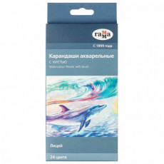Карандаши акварельные ГАММА Лицей, 24 цвета, заточенные, шестигранные, кисть, картонная упаковка, 221118_04 Карандаши акварельные ГАММА Лицей, 24 цвета, заточенные, шестигранные, кисть, картонная упаковка, 221118_04