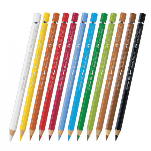 Карандаши цветные акварельные художественные FABER-CASTELL Albrecht Durer, 12 цветов, металлическая коробка, 117512