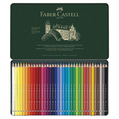 Карандаши цветные акварельные художественные FABER-CASTELL Albrecht Durer, 36 цветов, металлическая коробка, 117536