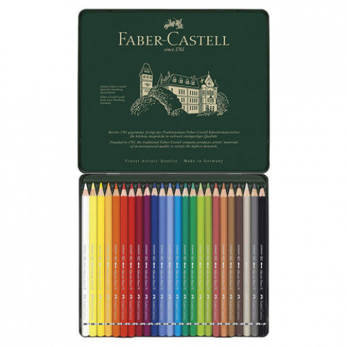 Карандаши цветные акварельные художественные FABER-CASTELL Albrecht Durer, 24 цвета, металлическая коробка, 117524