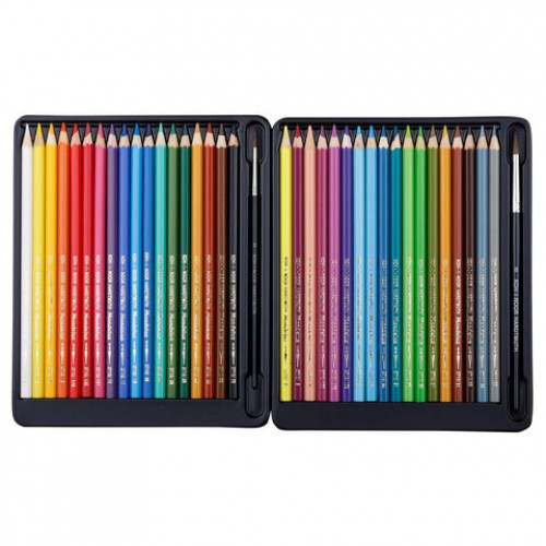 Карандаши цветные акварельные художественные KOH-I-NOOR Mondeluz, 36цв., кисть, точилка, европодвес 3712/36, 3712036003KZ