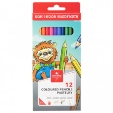 Карандаши цветные KOH-I-NOOR LION, 12 цветов, шестигранные, 2,8 мм, натуральное дерево, 3552012034KS
