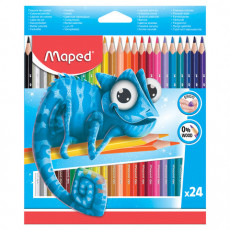 Карандаши цветные MAPED (Франция) Pulse, 24 цвета, пластиковые, трехгранные, заточенные, европодвес, 862254 Карандаши цветные MAPED (Франция) Pulse, 24 цвета, пластиковые, трехгранные, заточенные, европодвес, 862254