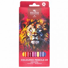 Карандаши цветные KOH-I-NOOR RED LION 24 цвета, шестигранные, 2,8 мм, натуральное дерево, 3554/24, 3554024063KS