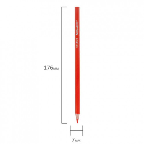 Карандаши цветные BRAUBERG PREMIUM, 6 цветов, шестигранные, грифель мягкий 3,3 мм, 181655