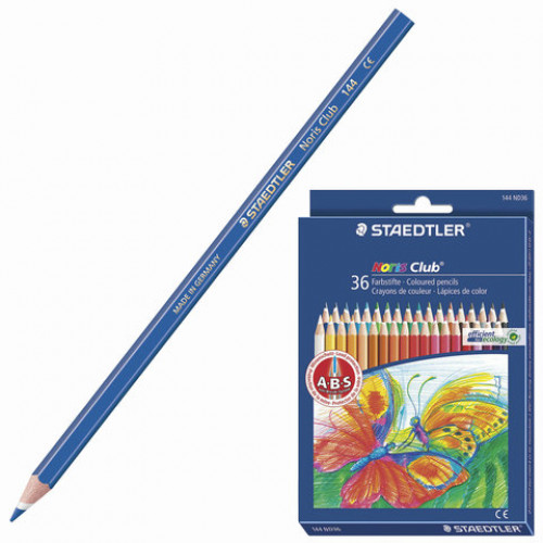 Карандаши цветные STAEDTLER (Германия) Noris club, 36 цветов, заточенные, европодвес, 144 ND36