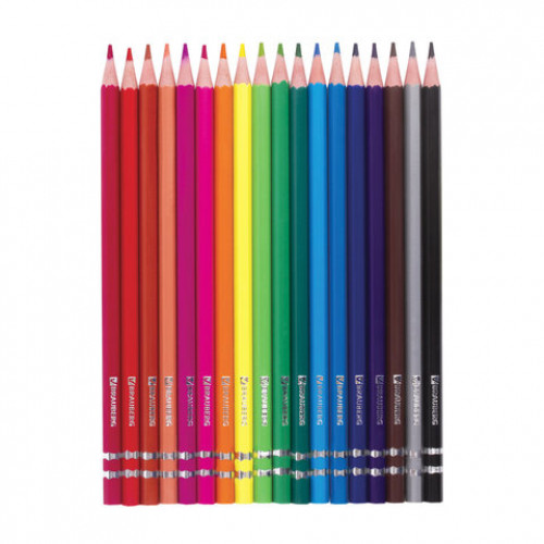 Карандаши цветные BRAUBERG Pretty Girls, 18 цветов, пластиковые, заточенные, картонная упаковка, 180580