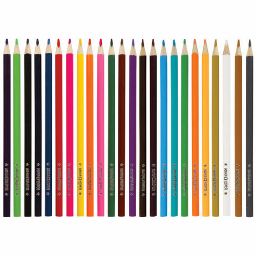 Карандаши цветные супермягкие ЮНЛАНДИЯ ЭКЗОТИКА, 24 цвета, трехгранные, с раскраской, 181649