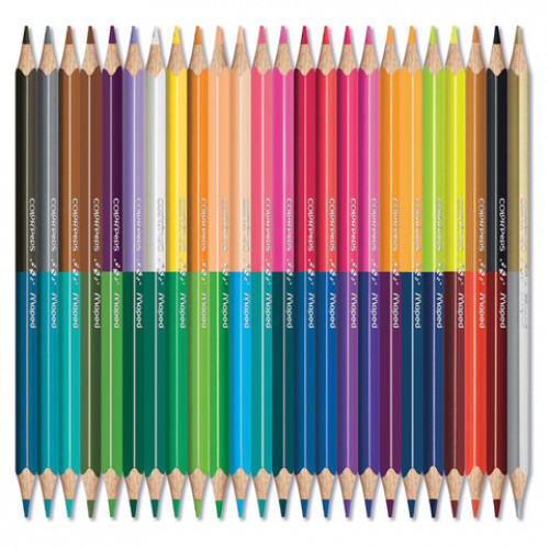 Карандаши двусторонние MAPED (Франция) Color'Peps Duo, 24 штуки, 48 цветов, трехгранные, 829602