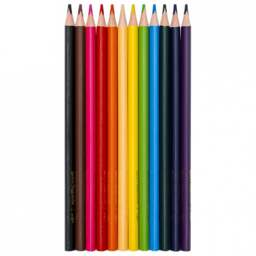 Карандаши цветные ЛУЧ Школа Творчества, 12 цветов, трехгранные, натуральное дерево,, 30С 1806-08