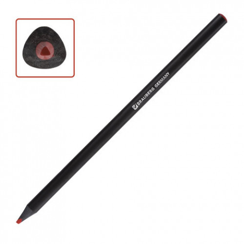 Карандаши цветные BRAUBERG Black Jack, 12 цв., трехгранные, черное дерево, заточенные, картонная упаковка, 180834