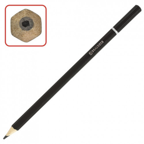 Карандаши цветные BRAUBERG Artist line, 18 цветов, черный корпус, заточенные, высшее качество, 180554