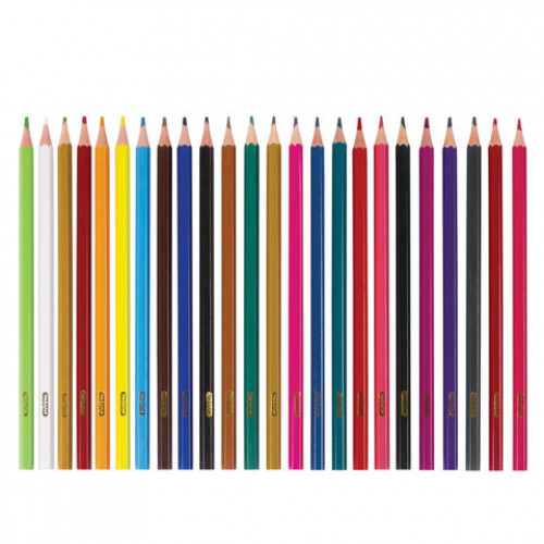 Карандаши цветные ПИФАГОР ЛЕСНЫЕ ЖИТЕЛИ, 24 цвета, пластиковые, классические заточенные, 181336