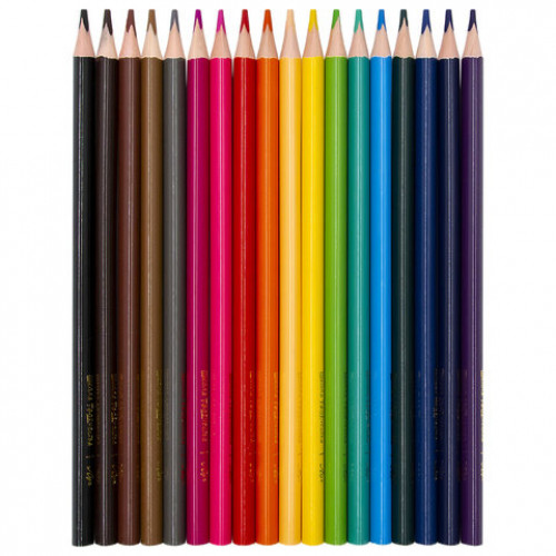 Карандаши цветные ЛУЧ Школа Творчества, 18 цветов, трехгранные, натуральное дерево, 30С 1807-08