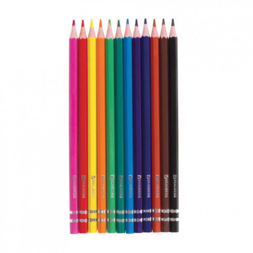 Карандаши цветные BRAUBERG Корсары, 12 цветов, пластиковые, заточенные, картонная упаковка, 180578