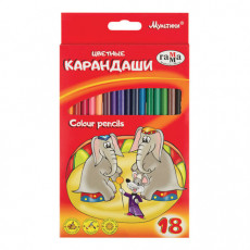 Карандаши цветные ГАММА Мультики, 18 цветов, заточенные, трехгранные, картонная упаковка, 05091808, 050918_08 Карандаши цветные ГАММА Мультики, 18 цветов, заточенные, трехгранные, картонная упаковка, 05091808, 050918_08