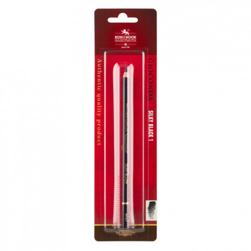 Карандаш цветной KOH-I-NOOR, 1 шт., Gioconda SILKY черный матовый, B, блистер, 8815001002BL