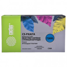 Картридж струйный CACTUS (CS-F9J67A) для HP DesignJet T730/T830, голубой Картридж струйный CACTUS (CS-F9J67A) для HP DesignJet T730/T830, голубой
