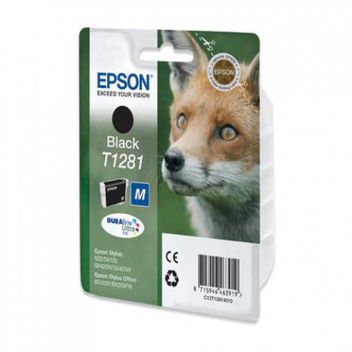 Картридж струйный EPSON (C13T12814012) Stylus S22/SX125/SX420W/ SX425W/BX305F/FW, черный, оригинальный