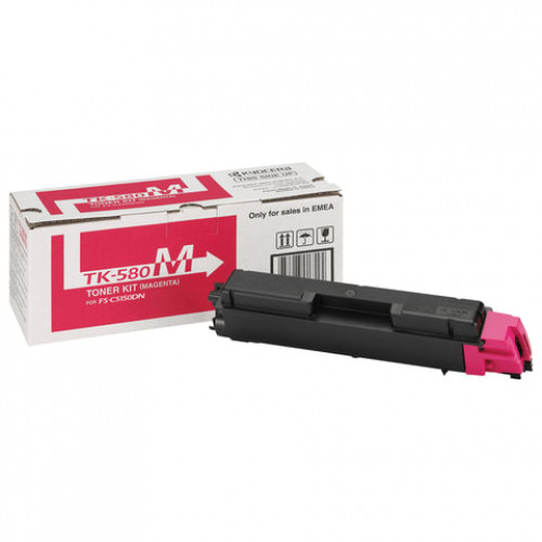 Тонер-картридж KYOCERA (TK-580M) FS-C5150DN/P6021CDN, пурпурный, оригинальный, ресурс 2800 стр.