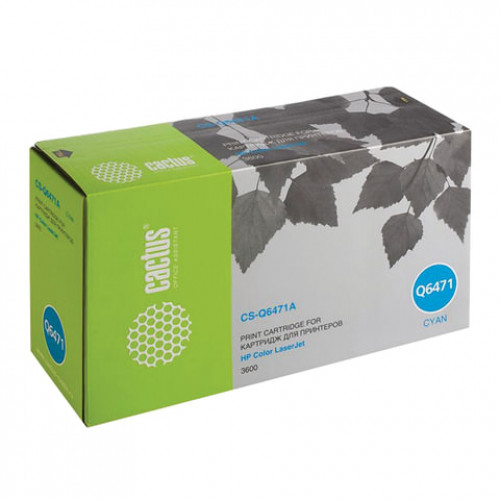 Картридж лазерный CACTUS (CS-Q6471A) для HP ColorLaserJet 3600N/3600DN/3800N, голубой, ресурс 4000 страниц