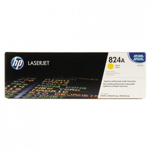 Картридж лазерный HP (CB382A) ColorLaserJet CP6015 и другие, желтый, оригинальный, ресурс 21000 страниц