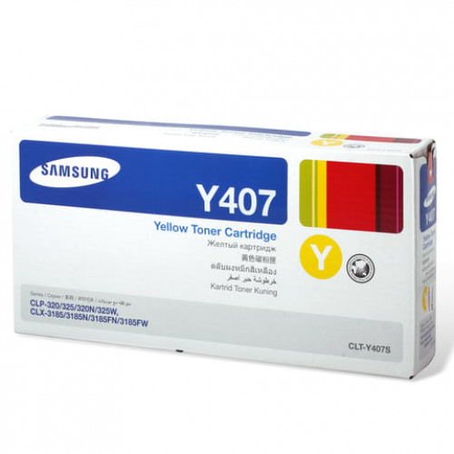 Картридж лазерный SAMSUNG (CLT-Y407S) CLP-320/325/N, CLX-3185/N/FN и др., оригинальный, желтый