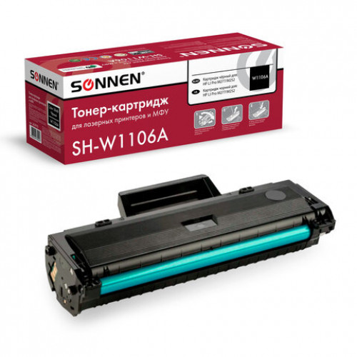 Картридж лазерный SONNEN (SH-W1106A) С ЧИПОМ для HP Laser107/135 ВЫСШЕЕ КАЧЕСТВО,черн,1000стр 363970