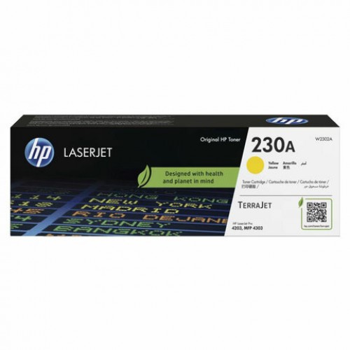Картридж лазерный HP (W2302A) для Color LaserJet Pro 4303/4203, №203A, желтый, ресурс 1800 стр, оригинальный