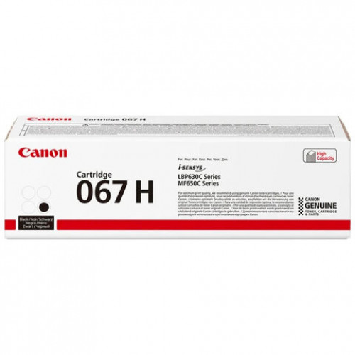 Картридж лазерный CANON (067HBK) i-SENSYS LBP631Cw/MF655Cdw и другие, черный, ресурс 3130 стр., ОРИГИНАЛЬНЫЙ, 5106C002
