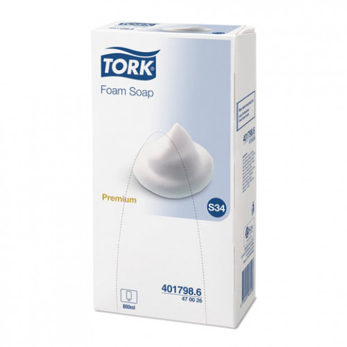 Картридж с жидким мылом-пеной одноразовый TORK (Система S34) Premium, 0,8 л, 470026