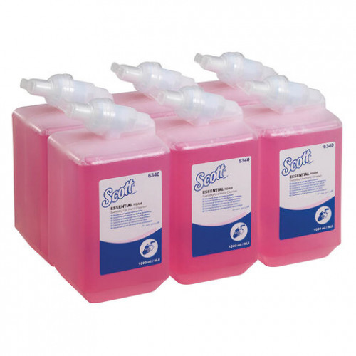 Картридж с пенным мылом одноразовый KIMBERLY-CLARK Scott Essential, 1 л, розовый, артикул 6340