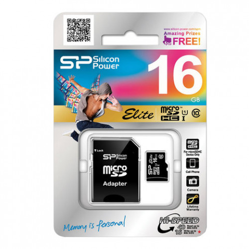 Карта памяти microSDHC 16 GB SILICON POWER UHS-I U3, V30, 85 Мб/сек (cl.10), адаптер, SP016GBSTHBU1V10SP