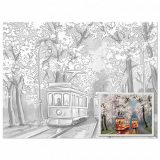 Холст на картоне с контуром BRAUBERG ART CLASSIC УЛОЧКИ, 30х40см, грунтованный, хлопок, 191542