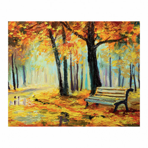 Холст на картоне с контуром BRAUBERG ART CLASSIC ОСЕНЬ, 30х40см, грунтованный, хлопок, 191546