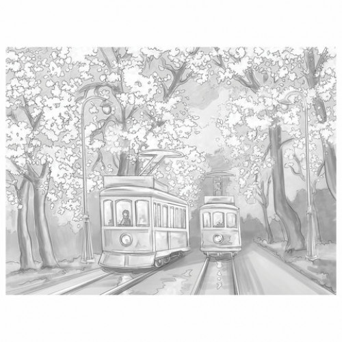 Холст на картоне с контуром BRAUBERG ART CLASSIC УЛОЧКИ, 30х40см, грунтованный, хлопок, 191542