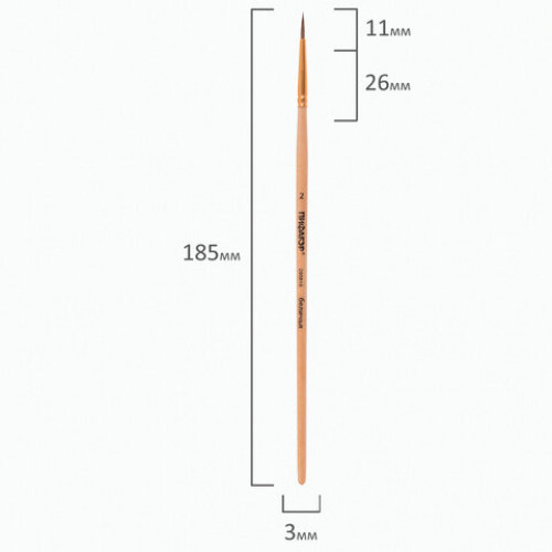 Кисть ПИФАГОР, белка, круглая, № 2, 200816