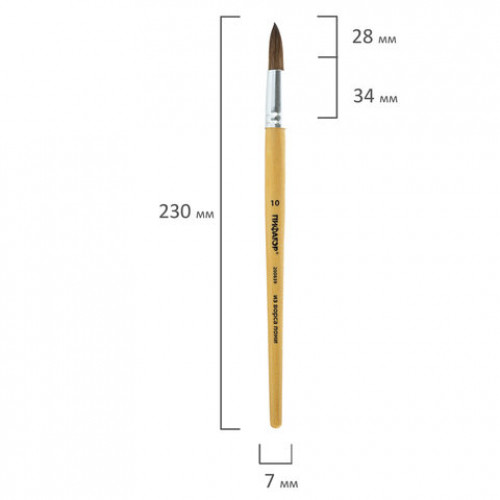 Кисть ПИФАГОР, пони, круглая, № 10, 200839